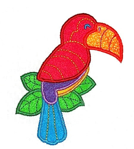Tropical Bird Applique 11078 [5x7] Machine Embroidery Designs